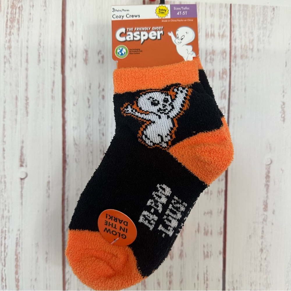 The Friendly ghost Casper 3 pair of cozy crews size 4T - 5T